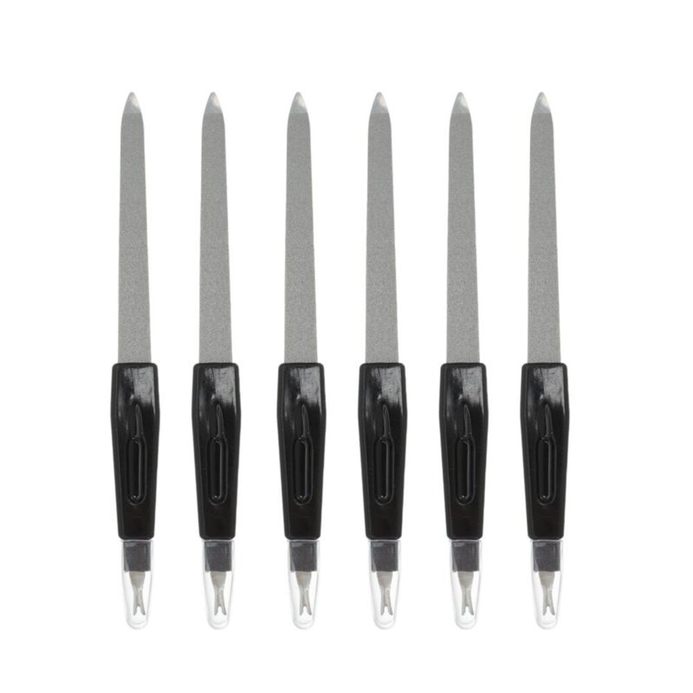 Durable Two-in-one Nail Files Black 6 Pcs